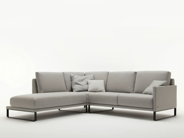 ROLF BENZ 009 CARA - Sectional sled base fabric sofa with chaise longue by Rolf Benz - view 3